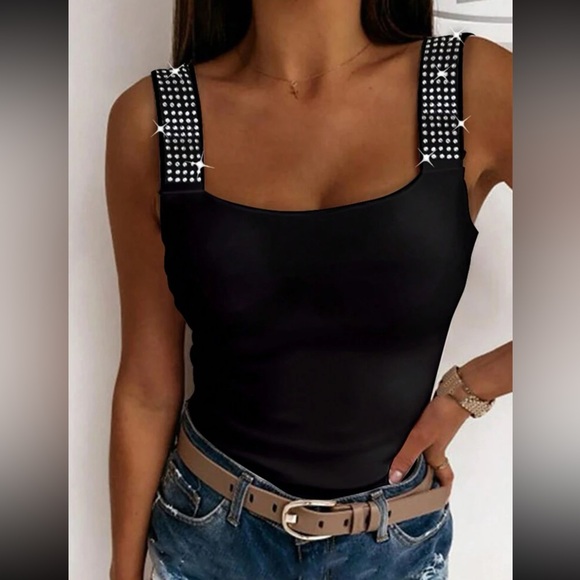 Luxe embellished fitted tank top - Picture 6 of 6